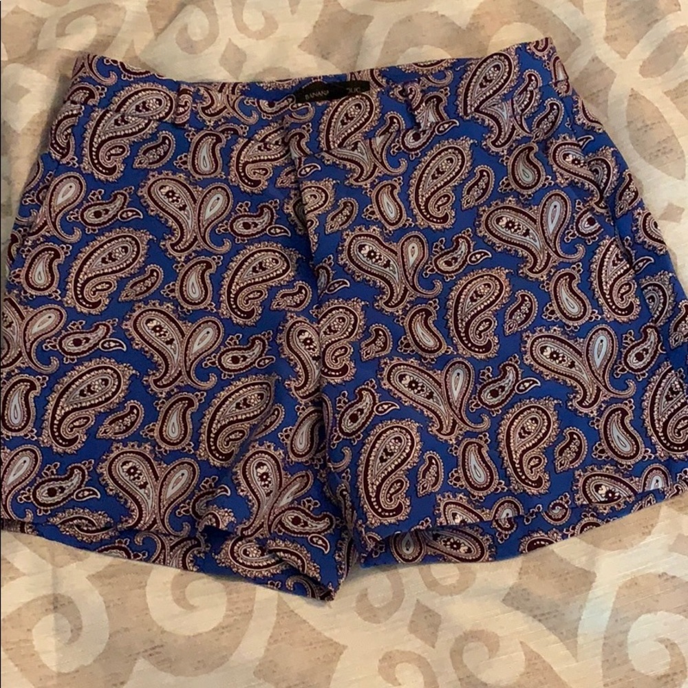 Banana Republic blue paisley shorts